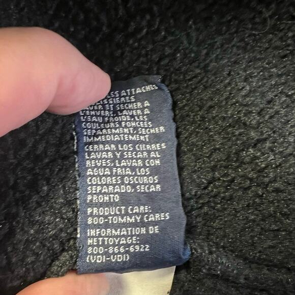 Vintage Tommy Hilfiger Black Quarter Zip Fleece Pullover Size L - Picture 6 of 9